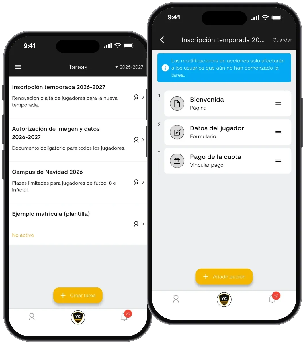 A registration flow with data protection and payment steps in Yulava Connect